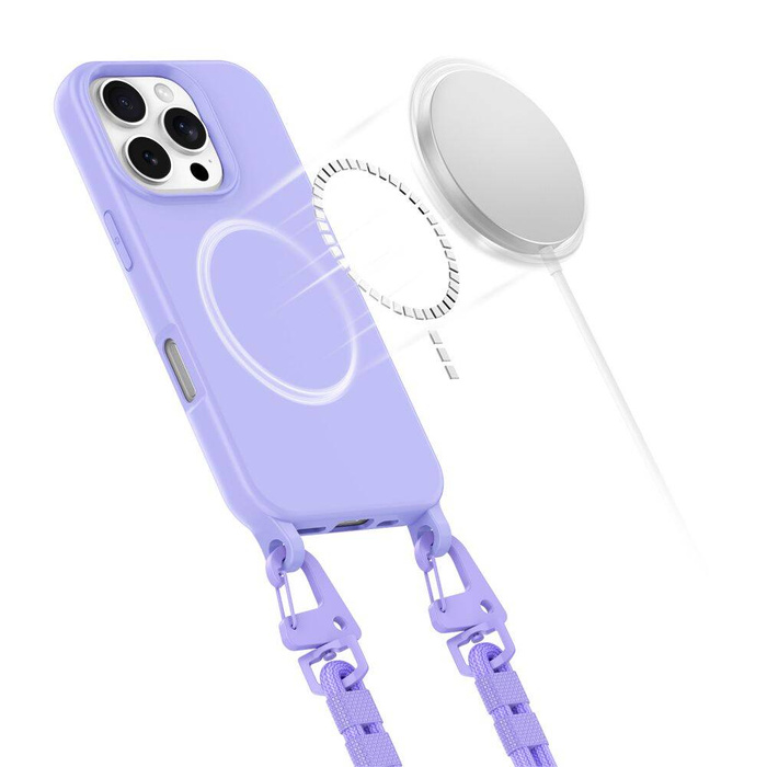 Etui Tech-protect Magnecklace Magsafe iPhone 16 Pro Lavender