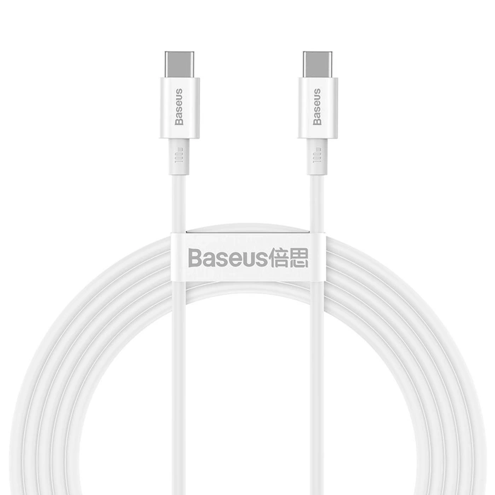 Baseus CATYS-C02 USB-C - USB-C PD QC FCP Kabel 100W 5A 2m - Weiß