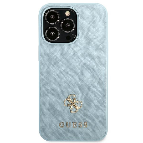Case GUESS Apple iPhone 13 Pro Max Saffiano 4G Small Metal Logo Blue Hardcase