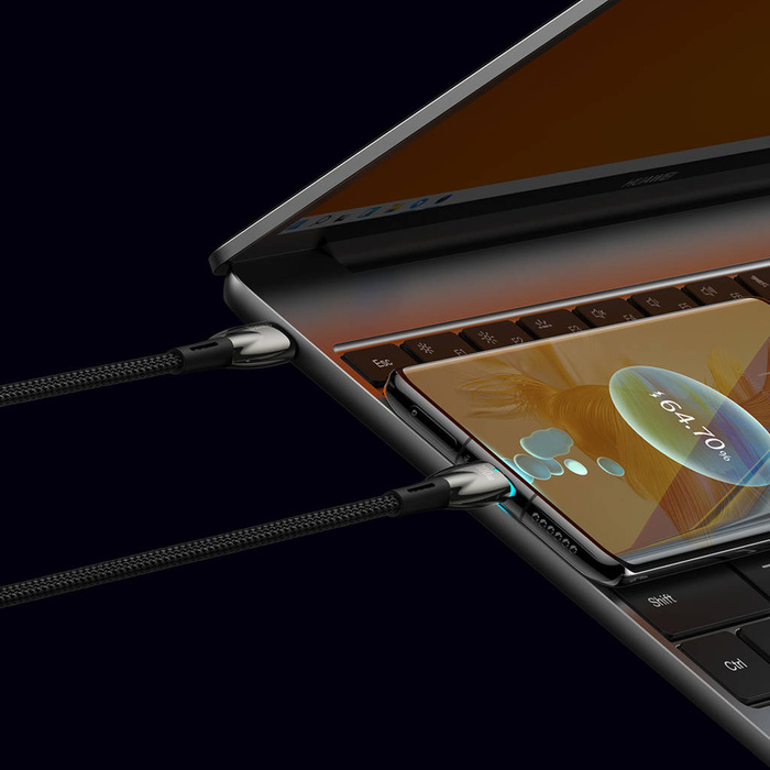 Baseus Řada Glimmer kabel s rychlým nabíjením USB-C 480Mbps PD 100W 1m černá