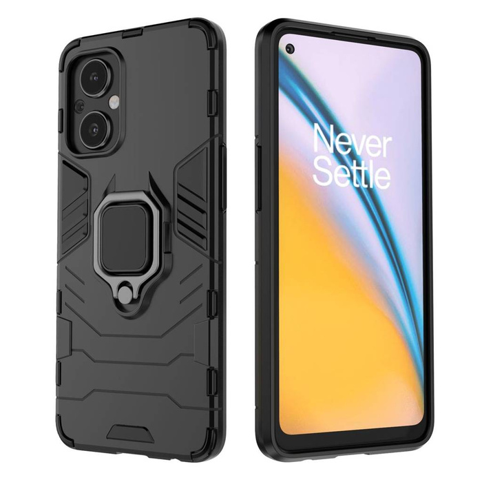Funda rígida híbrida Ring Armor + soporte magnético para OnePlus Nord N20 5G negro