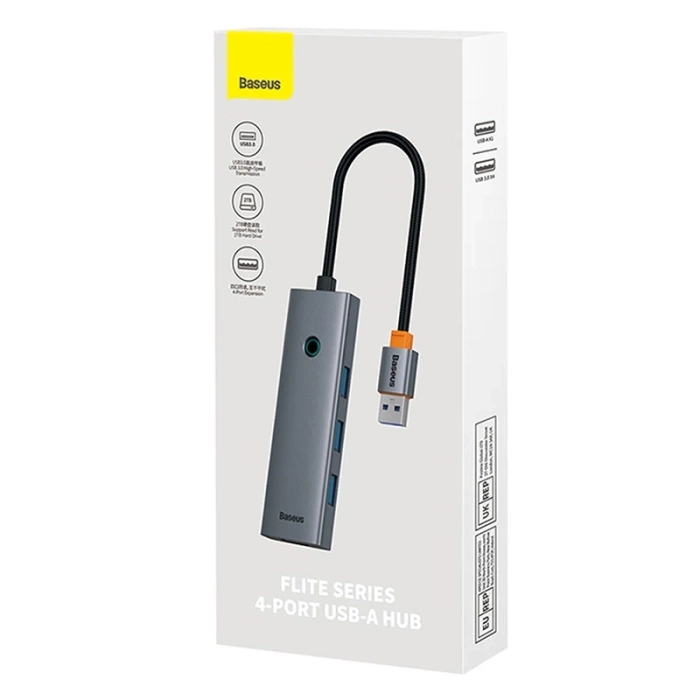 Hub 4w1 Baseus UltraJoy  USB-A do 4xUSB 3.0 (szary)
