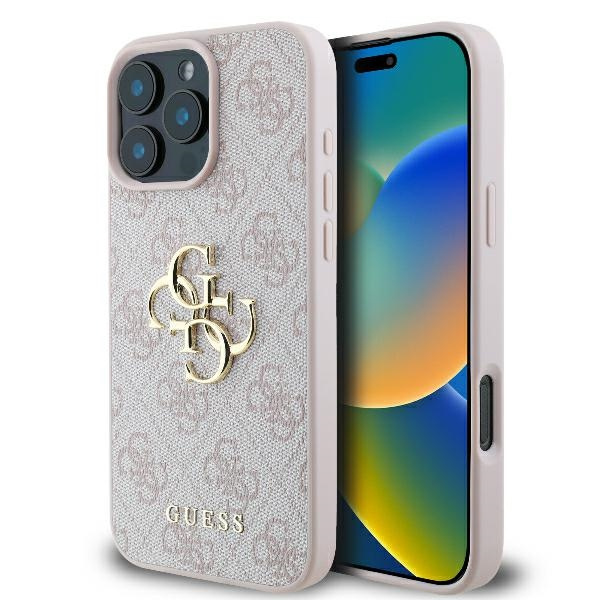 Etui Guess iPhone 16 Pro 6.3" różowe/pink hardcase 4G Big Logo