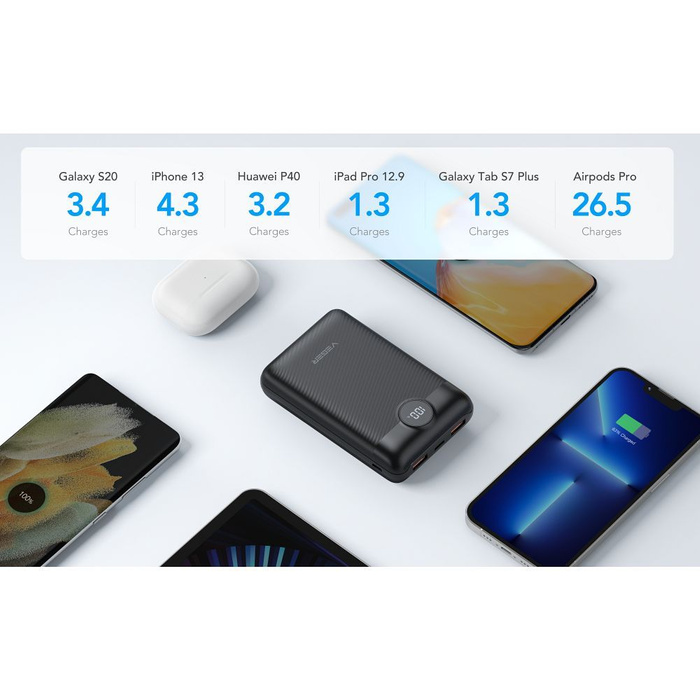 Powerbank Veger S20 (W2053) PD QC3.0 2A 22,5W 20000 mAh czarny