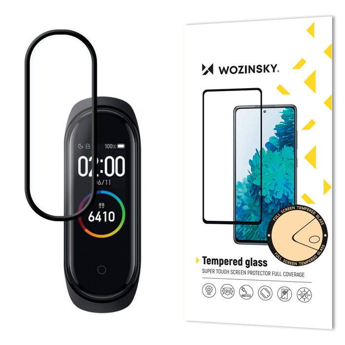 Wozinsky Super Durable Full Glue Pellicola a schermo intero con cornice Case Friendly Xiaomi Mi Band 6 / Mi Band 5 Black