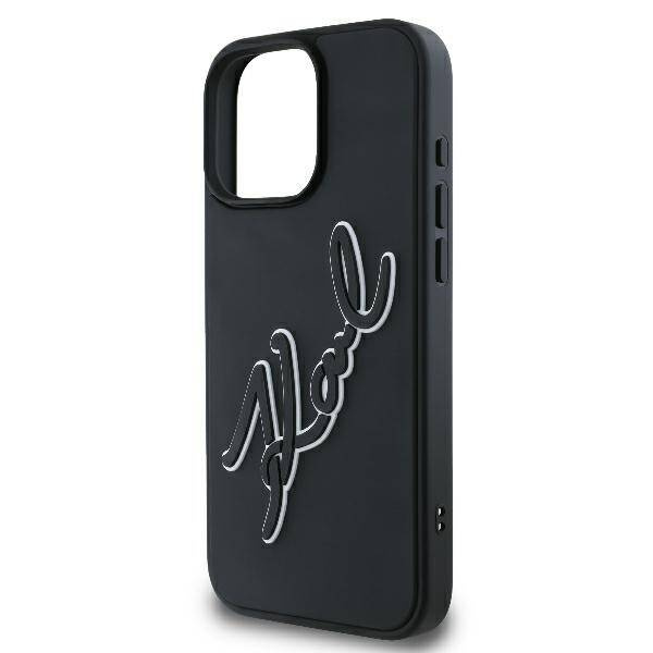 Etui Karl Lagerfeld iPhone 16 Pro 6.3" czarny/black hardcase 3D Rubber Bicolor Signature