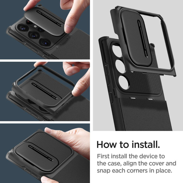 Case Spigen OPTIK Armor GALAXY S23 ULTRA BLACK