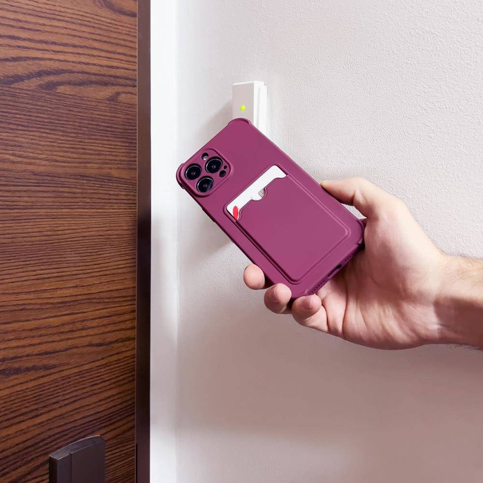 Custodia per armatura per carte Custodia per iPhone 11 Pro Custodia per armatura Air Bag in silicone Raspberry