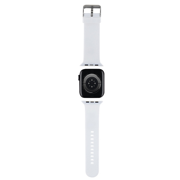 Karl Lagerfeld Pasek KLAWMSLCNH Apple Watch 38/40/41mm biały/white strap 3D Rubber Choupette Heads 
