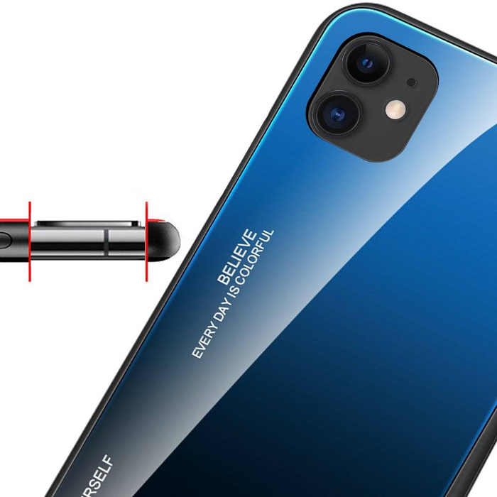 Gradient Glass Handyhülle Schutzhülle aus Panzerglas für iPhone 12 mini rosa