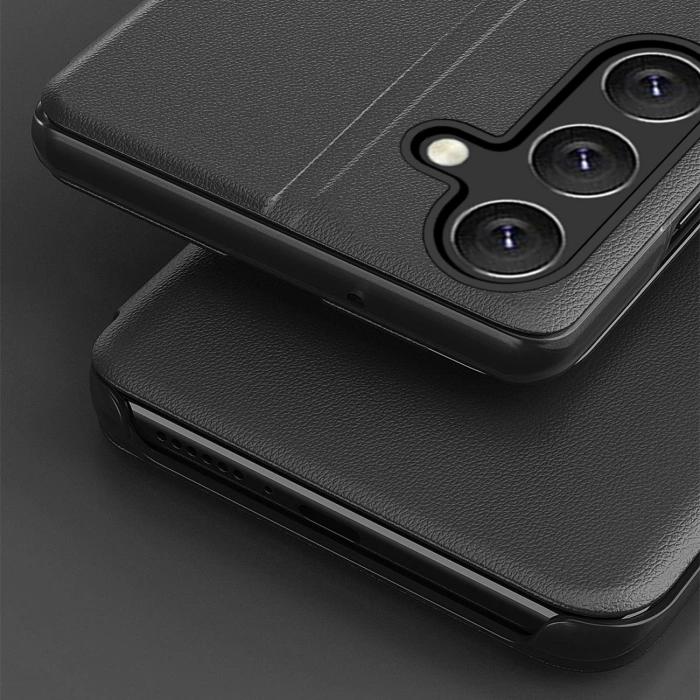 Eco Leather View Case Hülle für Samsung Galaxy A16 / A16 5G mit Flip und Ständer – Schwarz