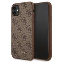 Hülle Guess GUHCN61G4GFBR iPhone 11 6.1" braun/braun hart case 4G Metall Gold Logo