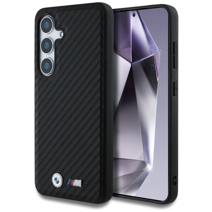 Case BMW Leather Carbon MagSafe for Samsung Galaxy S25 black