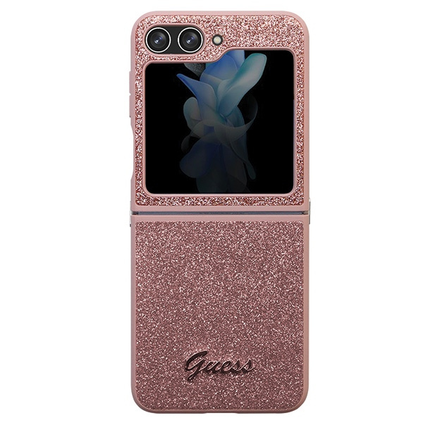 Coque Guess GUHCZF5HGGSHP F731 Galaxy Z Flip5 rose/rose durcase Glitter Script Case