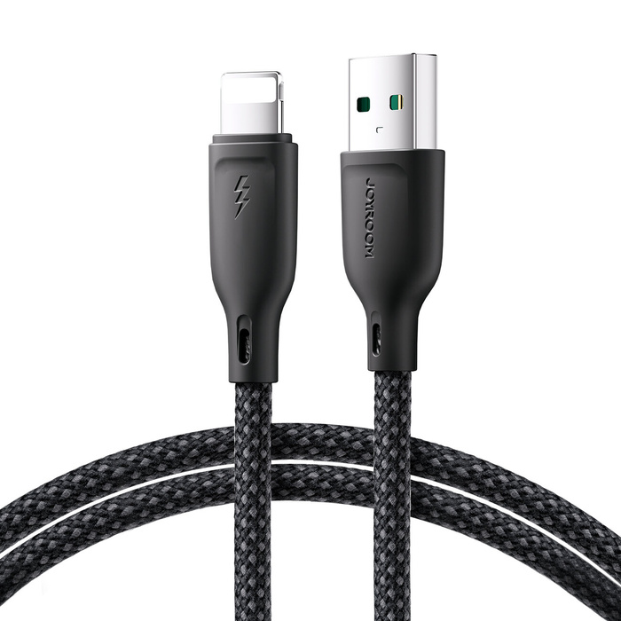 Joyroom Multi-Color Series SA34-AL3 USB-A/ Lightning 3A-Kabel 1 m – Schwarz