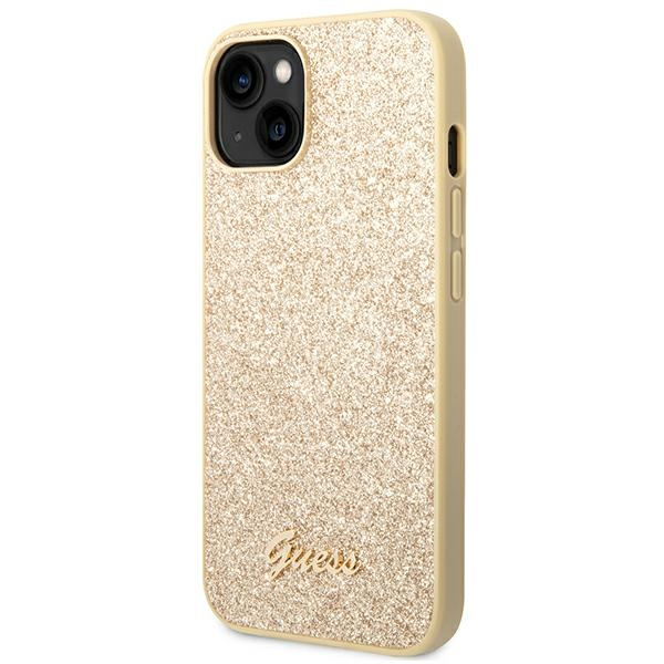 Hülle Guess iPhone 14 Plus 6,7" gold/gold hart case Glitter Schrift