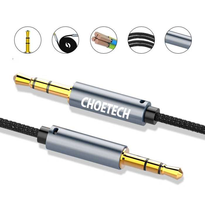 Kabel Choetech AUX002 Miniklinke 3,5mm (Stecker) / Miniklinke 3,5mm (Stecker) 1,2m - schwarz