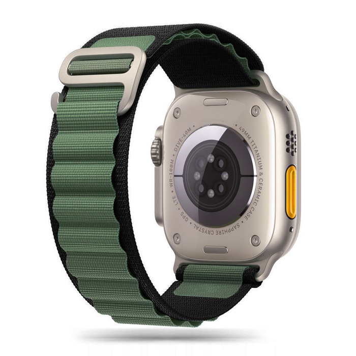 TECH-PROTECT NYLON PRO Apple Watch 4 / 5 / 6 / 7 / 8 / SE / ULTRA (42 / 44 / 45 / 49 MM) ČIERNA / VOJENSKÁ ZELENÁ