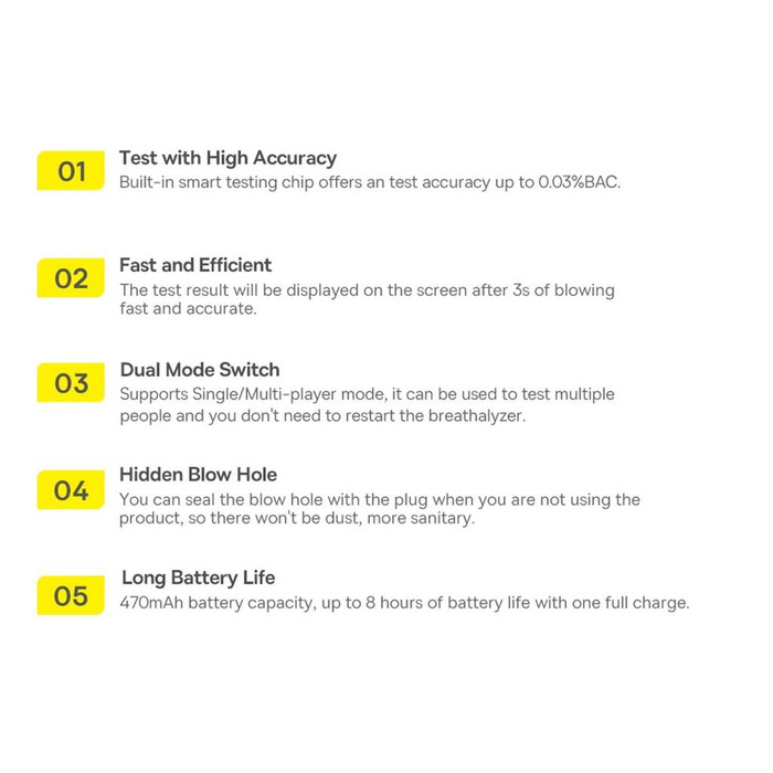 Alcootest Baseus SafeJourney Pro Series 470mAh gris