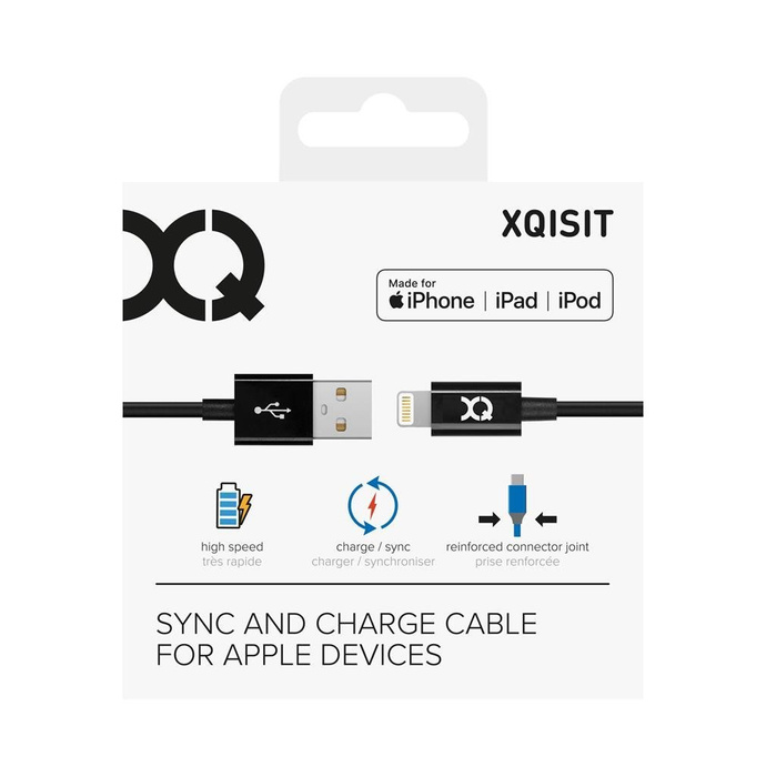 XQISIT Charge &amp; Sync Lightning à USB A 100cm
