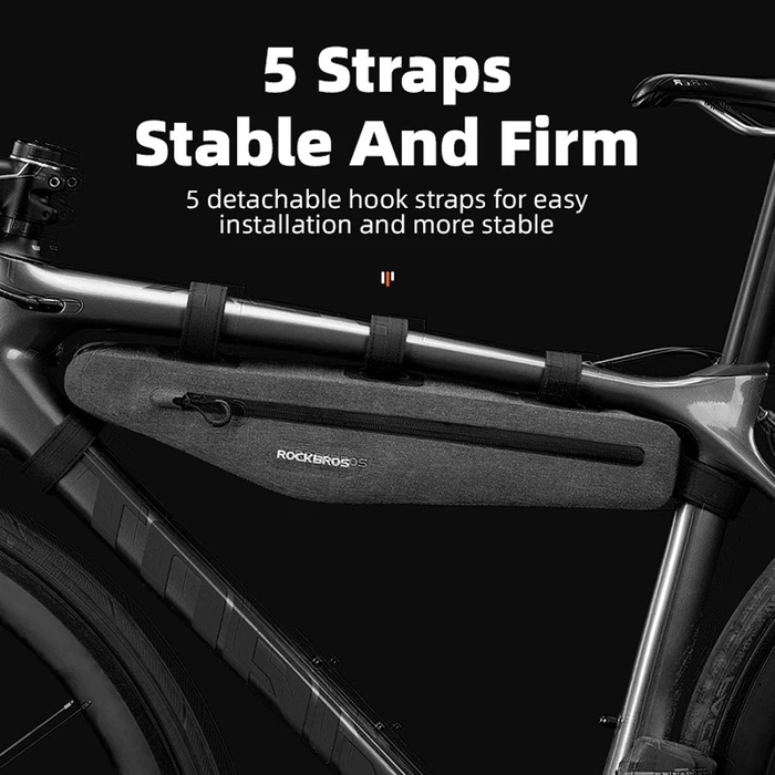 Borsa da bicicletta impermeabile Rockbros AS-052 per telaio - grigia