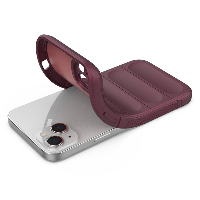 Custodia Magic Shield Case per iPhone 14 Plus custodia corazzata elastica in bordeaux