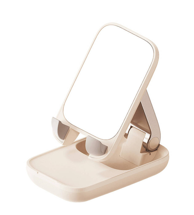 Adjustable phone stand with mirror Baseus Seashell Series - pink