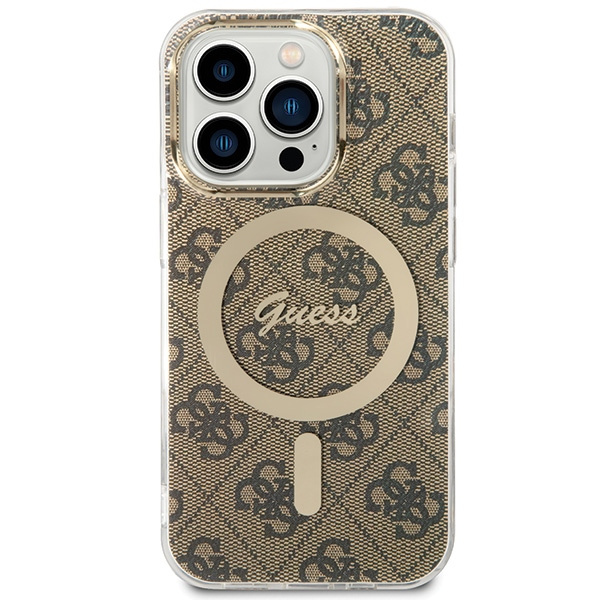 Guess GUHMP15LH4STW iPhone 15 Pro6.1" brązowy/brown hardcase IML 4G MagSafe