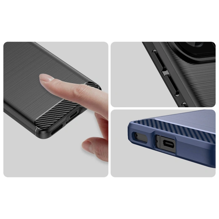 Carbon Case etui do Xiaomi 13 Pro elastyczny silikonowy karbonowy pokrowiec czarne