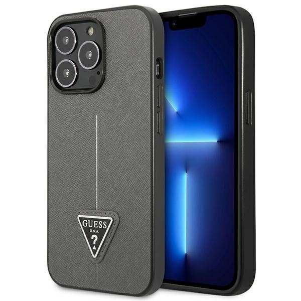 Guess GUHCP14LPSATLG iPhone 14 Pro 6.1" silver/silver hardcase SaffianoTriangle Logo