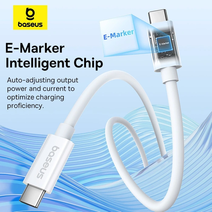 Baseus CB000068 USB-C – USB-C-Kabel 240 W PD 8K 60 Hz 1 m – Weiß