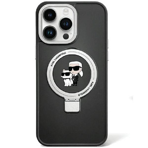 Coque Karl Lagerfeld KLHMP13LHMRSKCK iPhone 13 Pro 6.1" noir/noir durcase Ring Stand Karl&Choupettte MagSafe Case