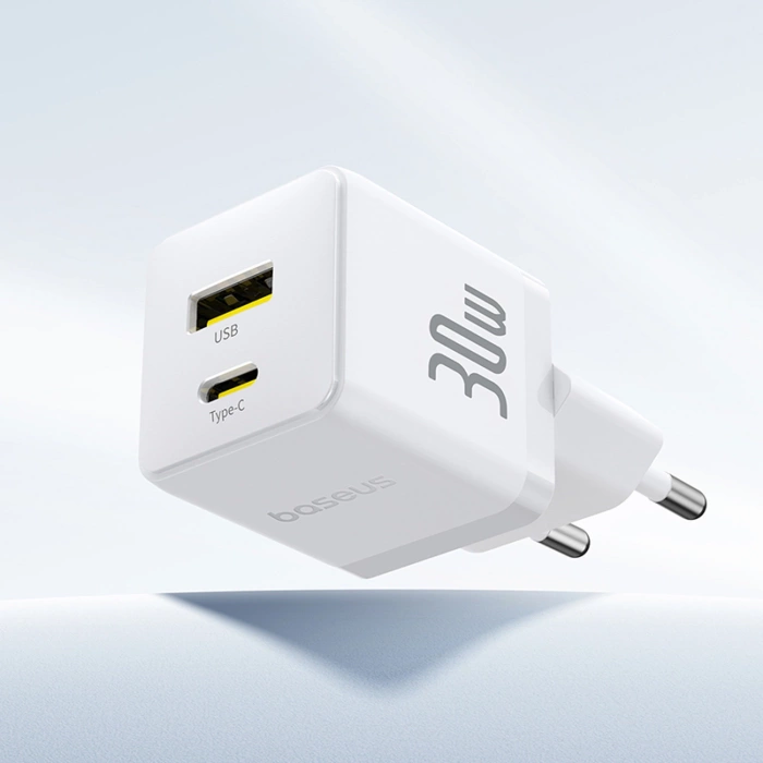 Baseus Palm 30W USB-C USB-A Wall Charger - White