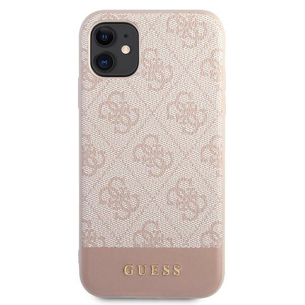 Case GUESS Apple iPhone 11 4G Stripe Collection Pink Hardcase