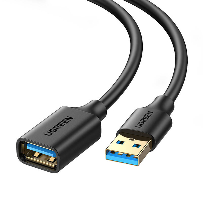 Ugreen kabel przewód przedłużacz przejściówka USB 3.0 (żeński) - USB 3.0 (męski) 2 m czarny (US129 10373)
