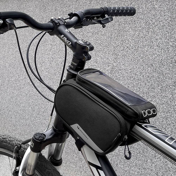 Borsa da bici con telaio Wozinsky + cover per telefono rimovibile fino a 6,5 "1,5 l nero (WBB7BK)