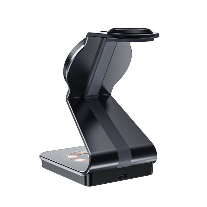 Tech-protect Qi15w-a29 3in1 Magnetic MagSafe Drahtloses Ladegerät Schwarz