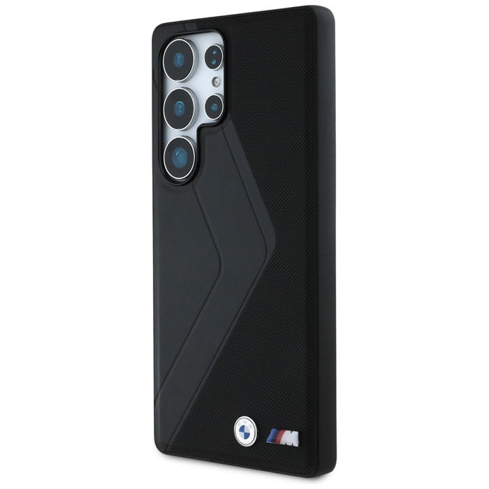 Cover BMW Leather Oversized Stripes MagSafe per Samsung Galaxy S25 Ultra nero