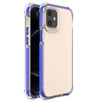 Pružný Armor gelový elastický pancéřový kryt s barevným rámečkem pro iPhone 12 mini modrý