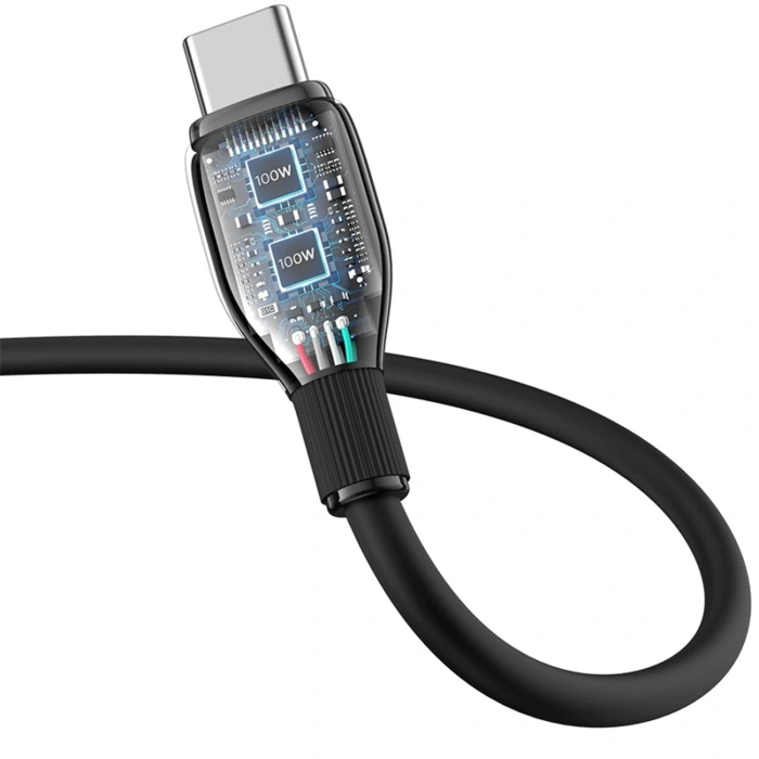 Kabel Baseus Pudding Series 100W USB-A - USB-C 2m - czarny