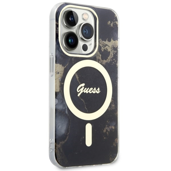 Coque Guess GUHMP14XHTMRSK iPhone 14 Pro Max 6.7" noir/noircase Golden Marble MagSafe Case