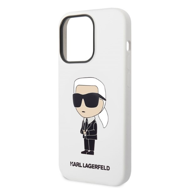 Karl Lagerfeld KLHCP14LSNIKBCH iPhone 14 Pro 6,1" hardcase white/white Silicone Ikonik