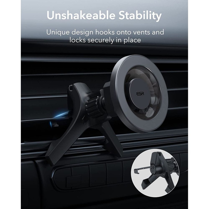 Support Esr Halolock Magnetic MagSafe Vent Car Mount Metallic Grey