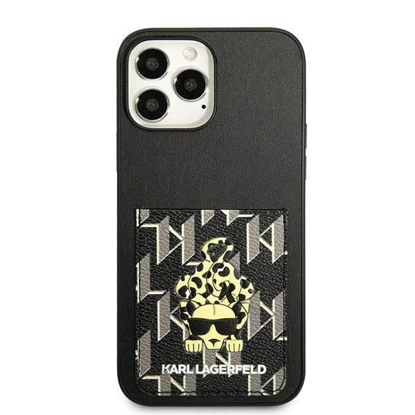 Hülle KARL LAGERFELD Apple iPhone 13 Pro Max Karlimals Cardslot Schwarz Hartcase