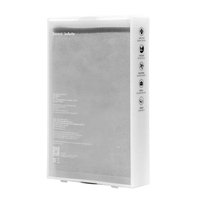 Baseus microfibra asciugamano asciuga auto microfibra 40 cm x 80 cm grigio (CRXCMJ-A0G)