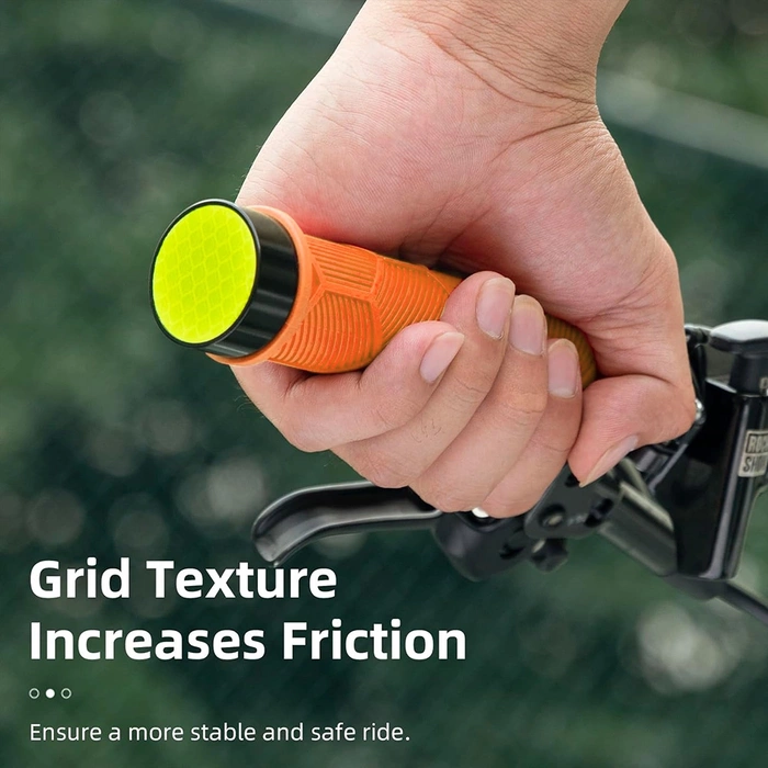 Manopole per bicicletta Rockbros 40720007004 con catarifrangente - arancione