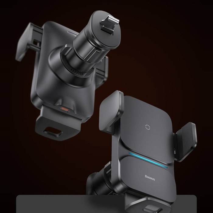 Support de téléphone de voiture pour chargeur à induction Baseus Wisdom sur le tableau de bord (ventouse) noir