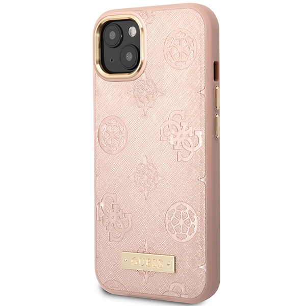 Guess GUHMP14SSAPSTP iPhone 14 6,1" rosa/rosa hartcase Pfingstrose Logo Teller MagSafe