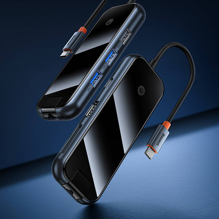 Baseus AcmeJoy HUB 4 porte da USB-C a 1xUSB-C / 4xUSB3.0 grigio scuro