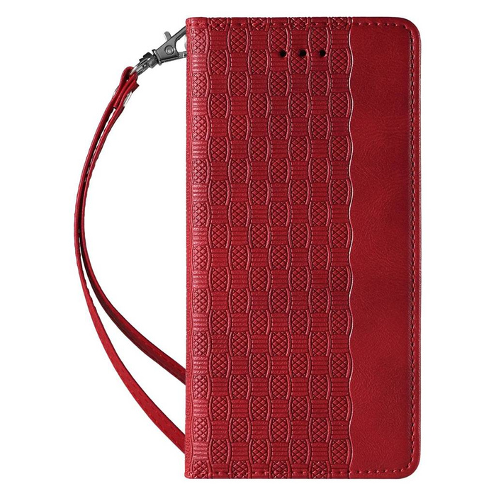 Magnet Strap Case Case for iPhone SE 2022 / SE 2020 / iPhone 8 / iPhone 7 Pouch Wallet + Mini Lanyard Pendant Red